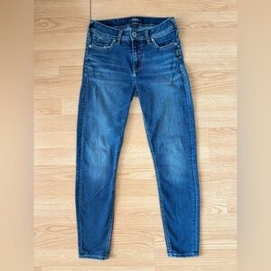 Silver Jeans Mazy Ankle Skinny Jeans W26 L27 Mid Rise Stretch Denim Distressed
